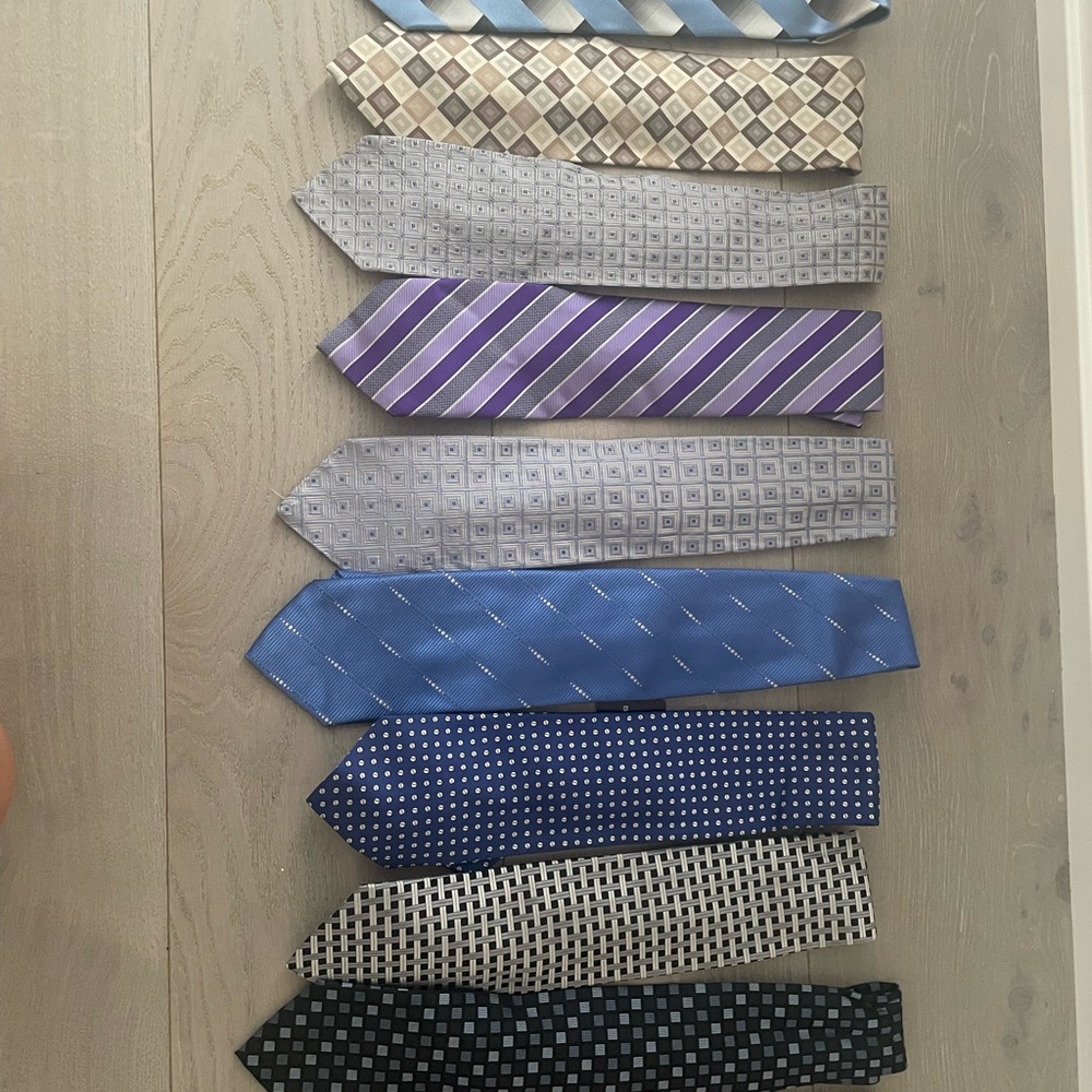 10 Bachrach Men's Tie Set - Blue, Purple, Black, Red, Assorted colors/patterns